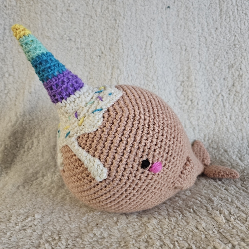 Crochet Ice Cream Narwhal Stuffed Animal